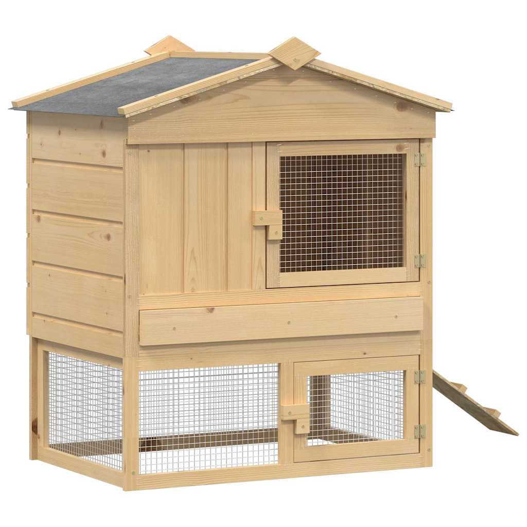 vidaXL Kurnik Brązowy 75 x 60 x 89 cm Lite drewno sosnowe