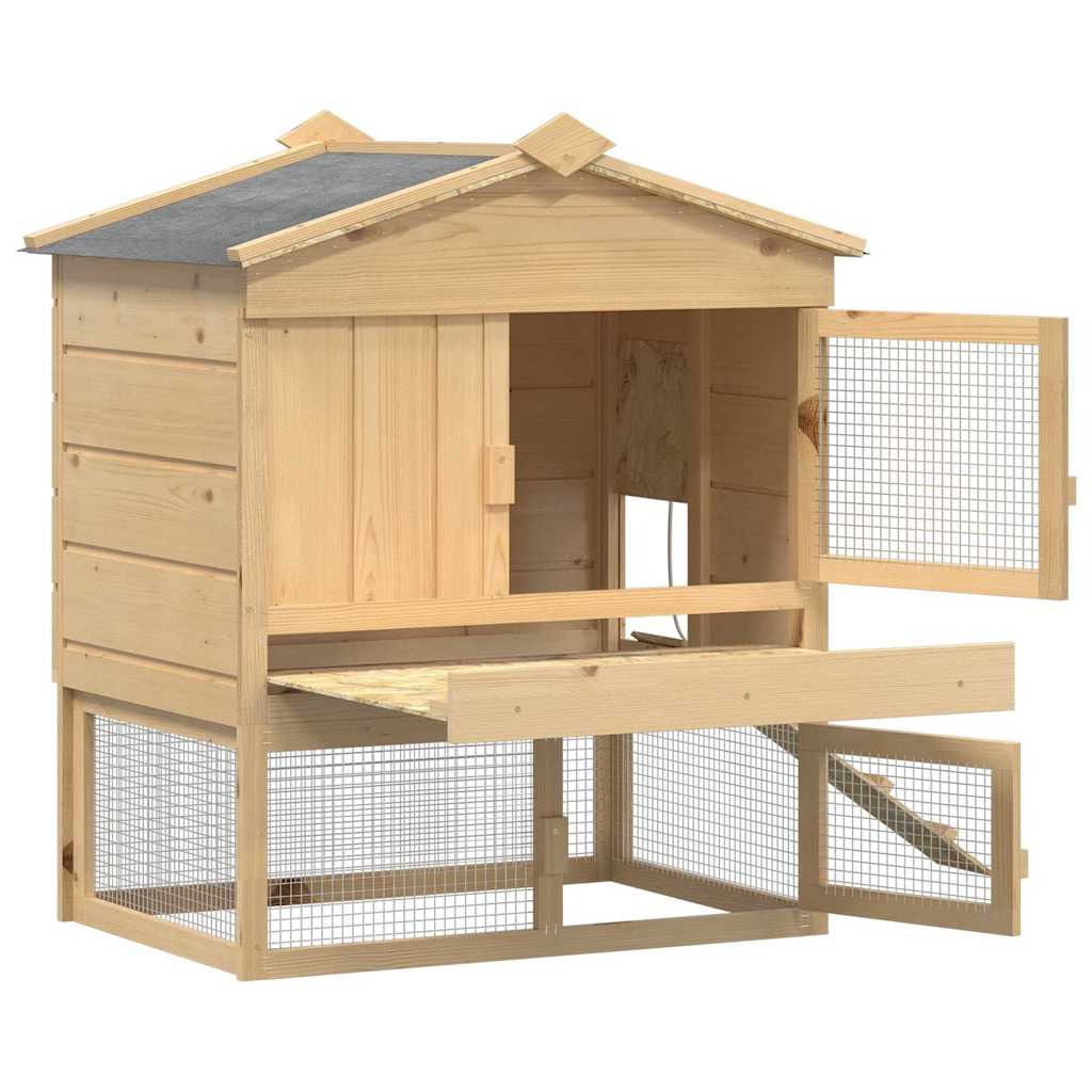 vidaXL Kurnik Brązowy 75 x 60 x 89 cm Lite drewno sosnowe