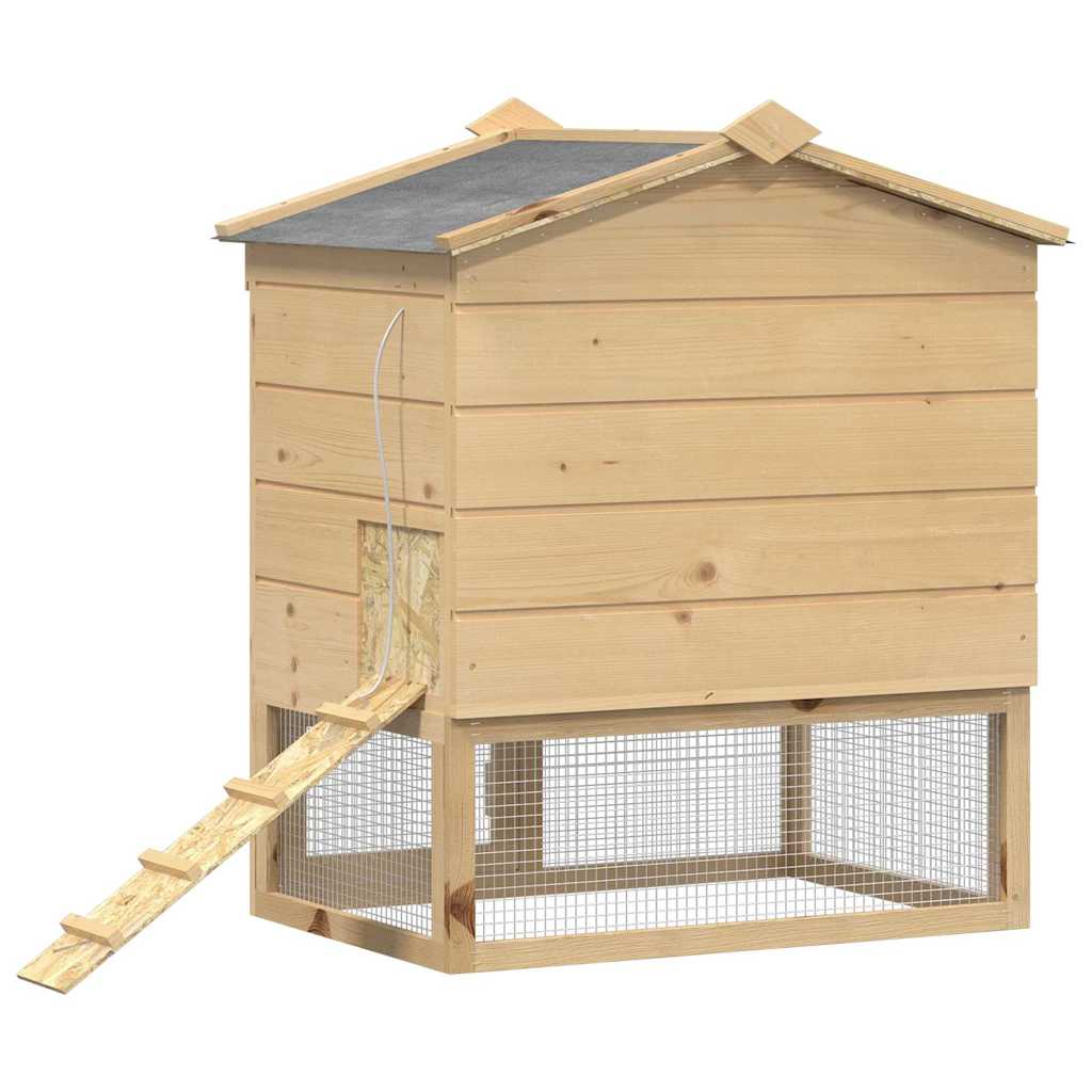 vidaXL Kurnik Brązowy 75 x 60 x 89 cm Lite drewno sosnowe