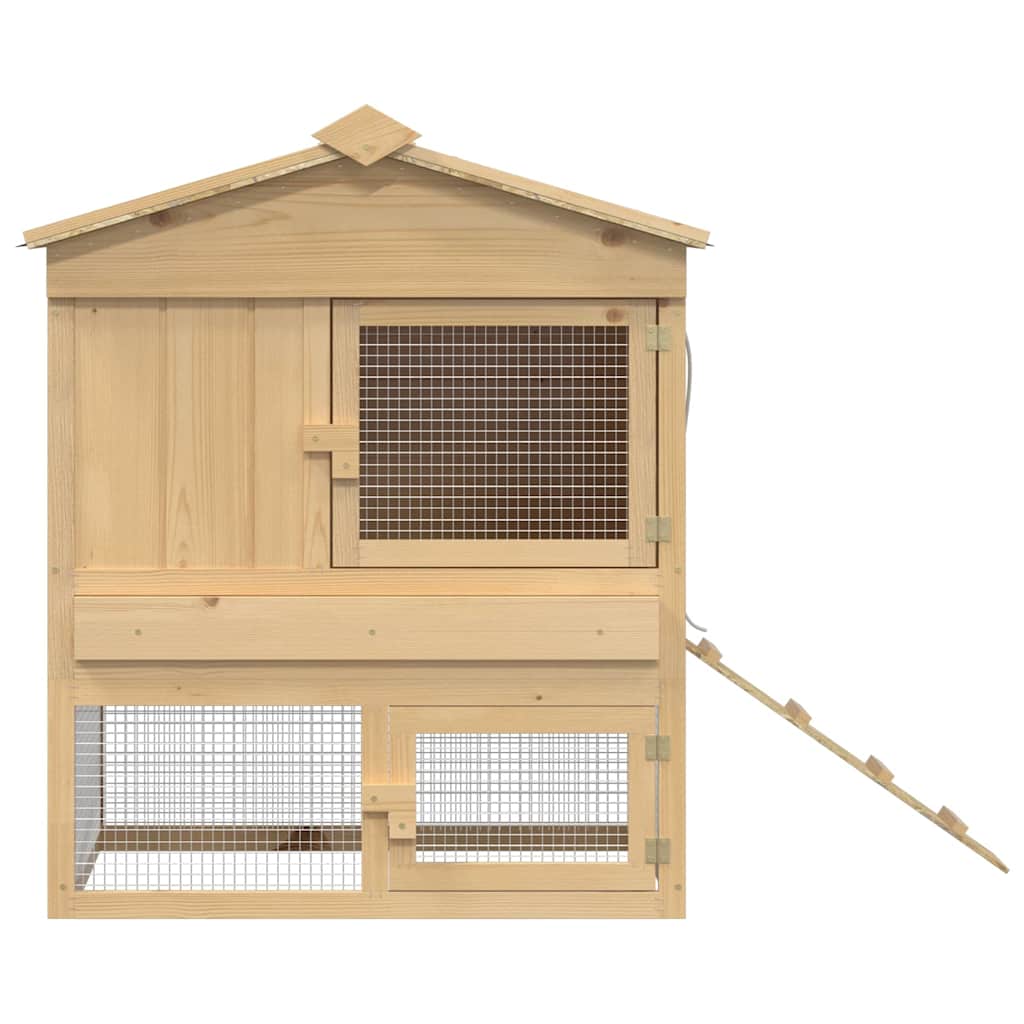 vidaXL Kurnik Brązowy 75 x 60 x 89 cm Lite drewno sosnowe