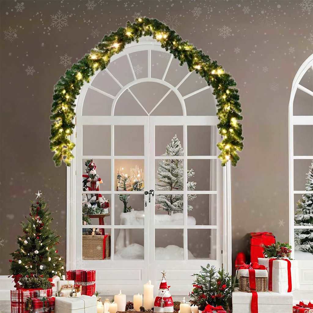vidaXL Girlanda bożonarodzeniowa z 600 diodami LED 2 pcs Zielony PVC