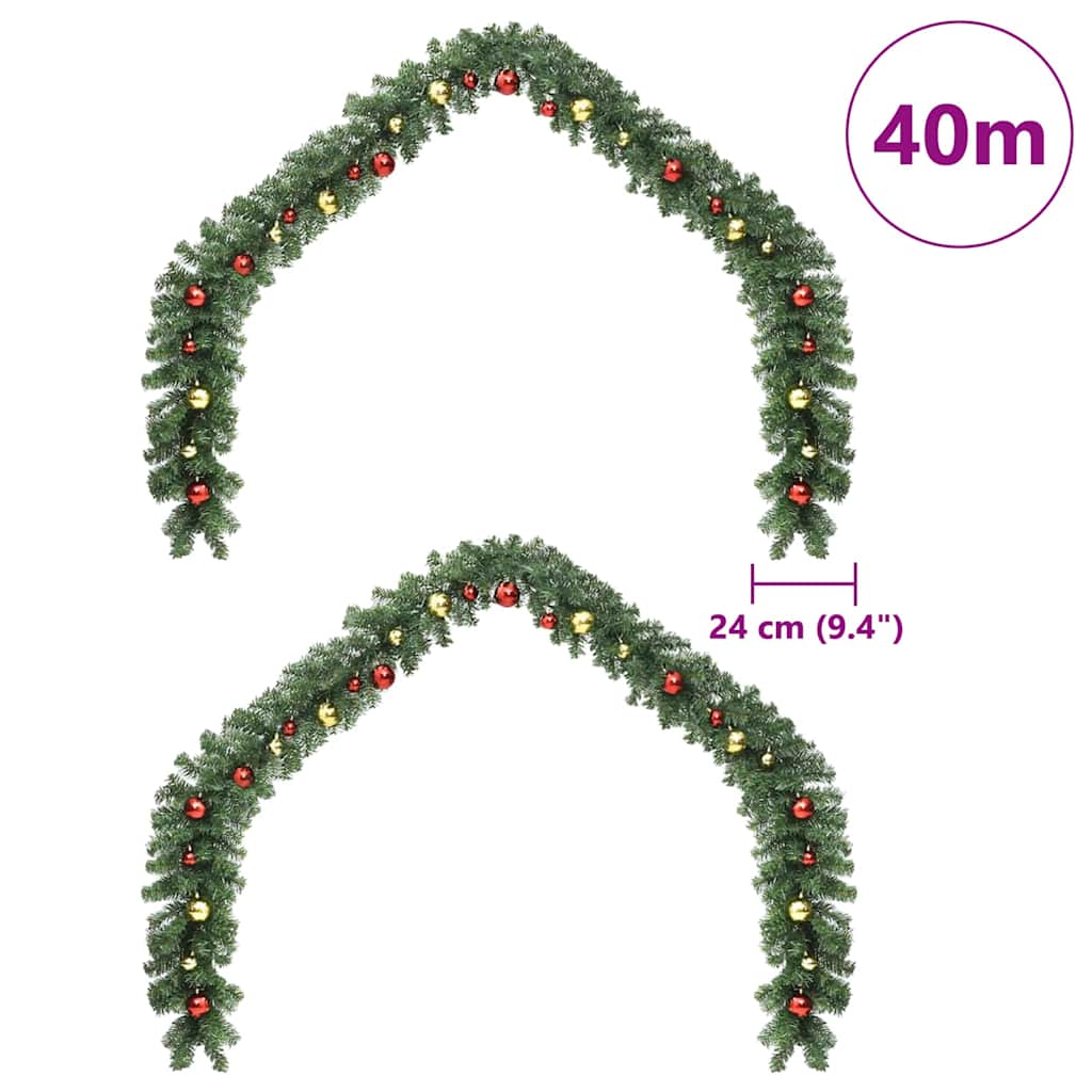 vidaXL Girlanda bożonarodzeniowa z 600 diodami LED 2 pcs Zielony PVC