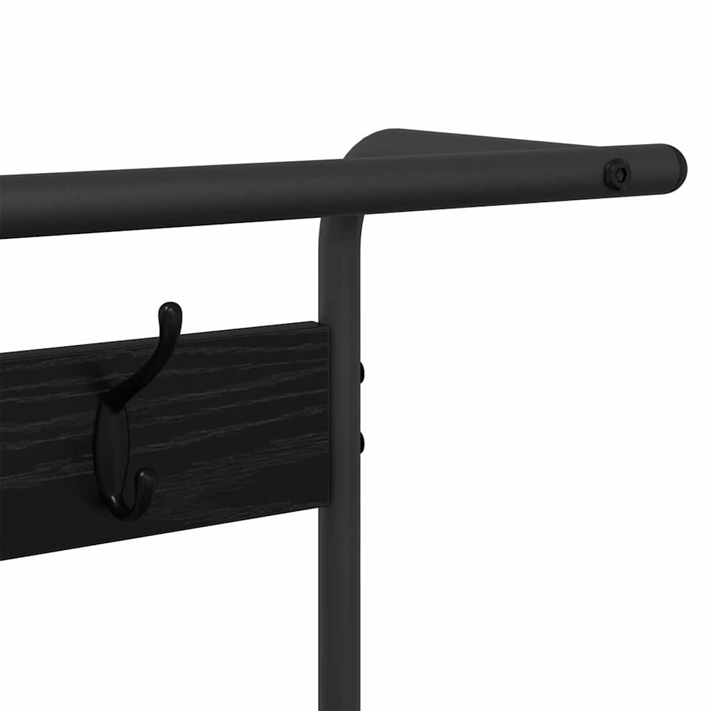 vidaXL Wieszak na płaszcze z półką Czarny Dąb 95 x 34 x 184 cm