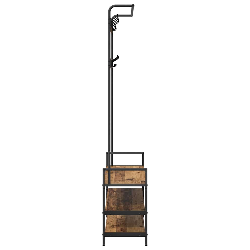vidaXL Wieszak na płaszcze z półką Stare drewno 95 x 34 x 184 cm
