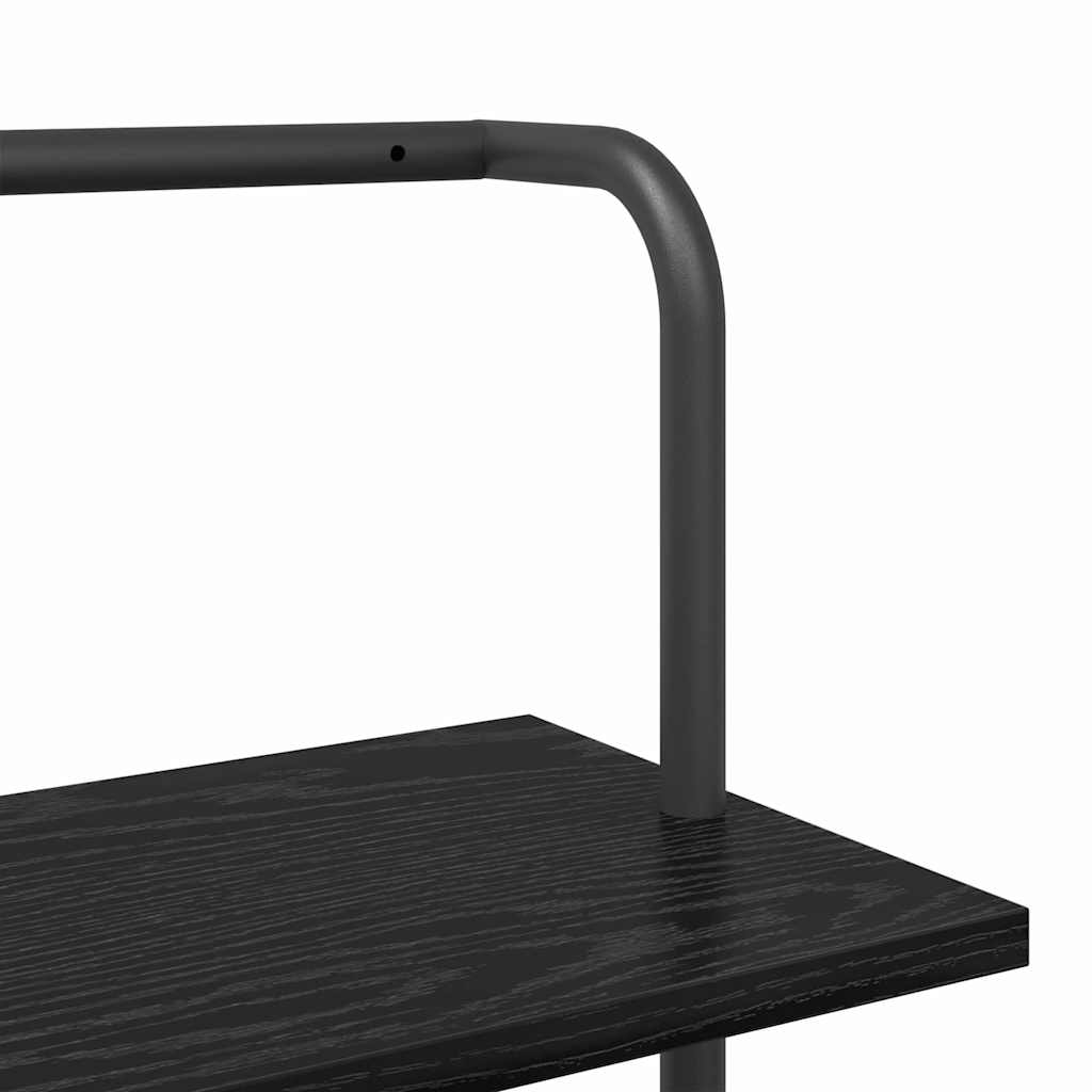 vidaXL Półka na książki Czarny Dąb 60 x 24 x 203 cm