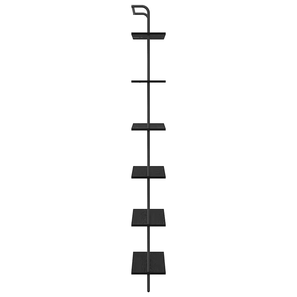 vidaXL Półka na książki Czarny Dąb 60 x 24 x 203 cm