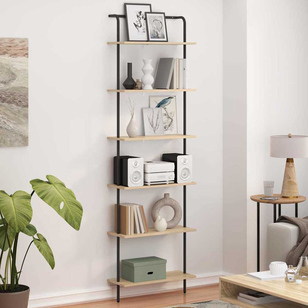 vidaXL Półka na książki 6 poziomy 60 x 24 x 203 cm Drewno inżynieryjne