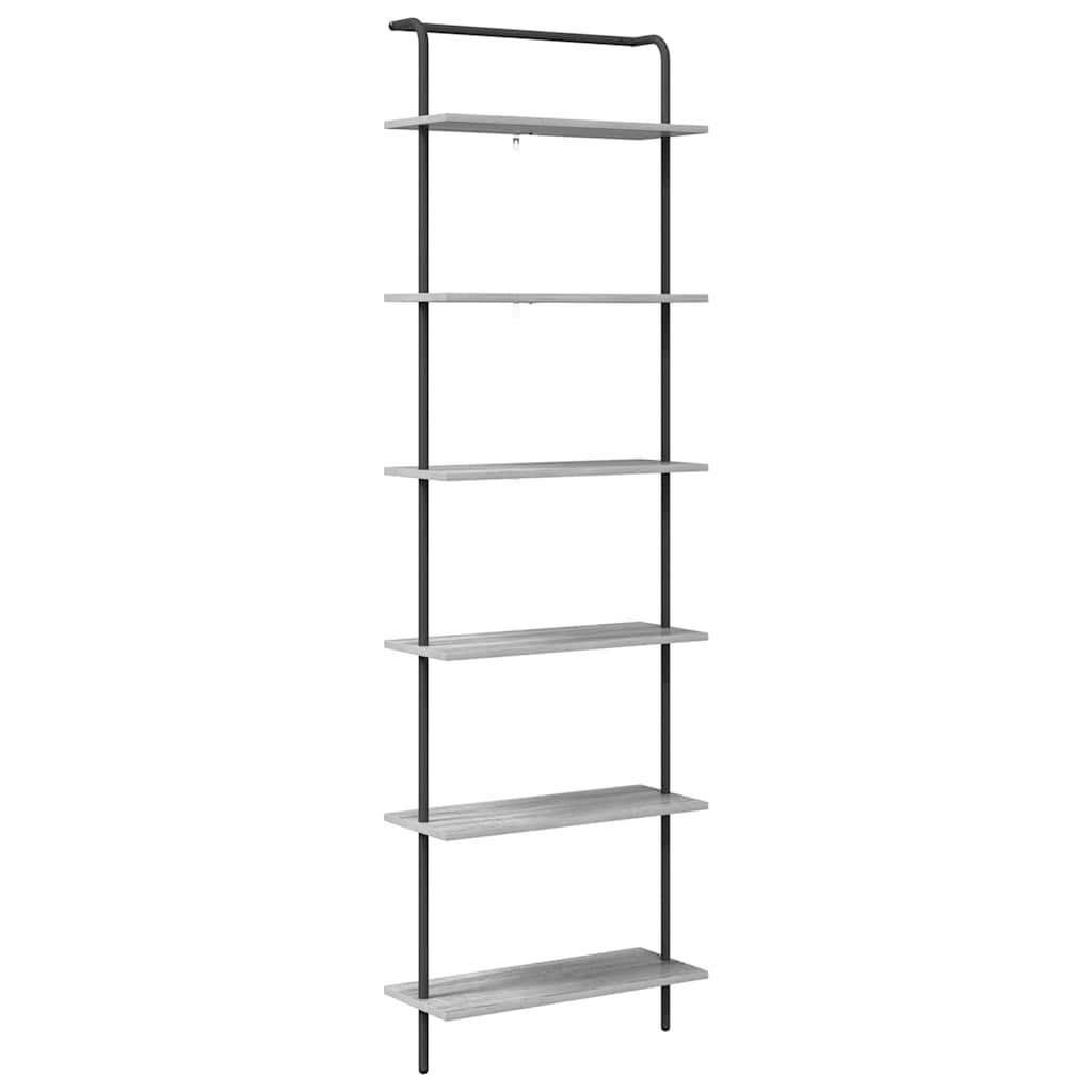 vidaXL Półka na książki Szary Sonoma 60 x 24 x 203 cm