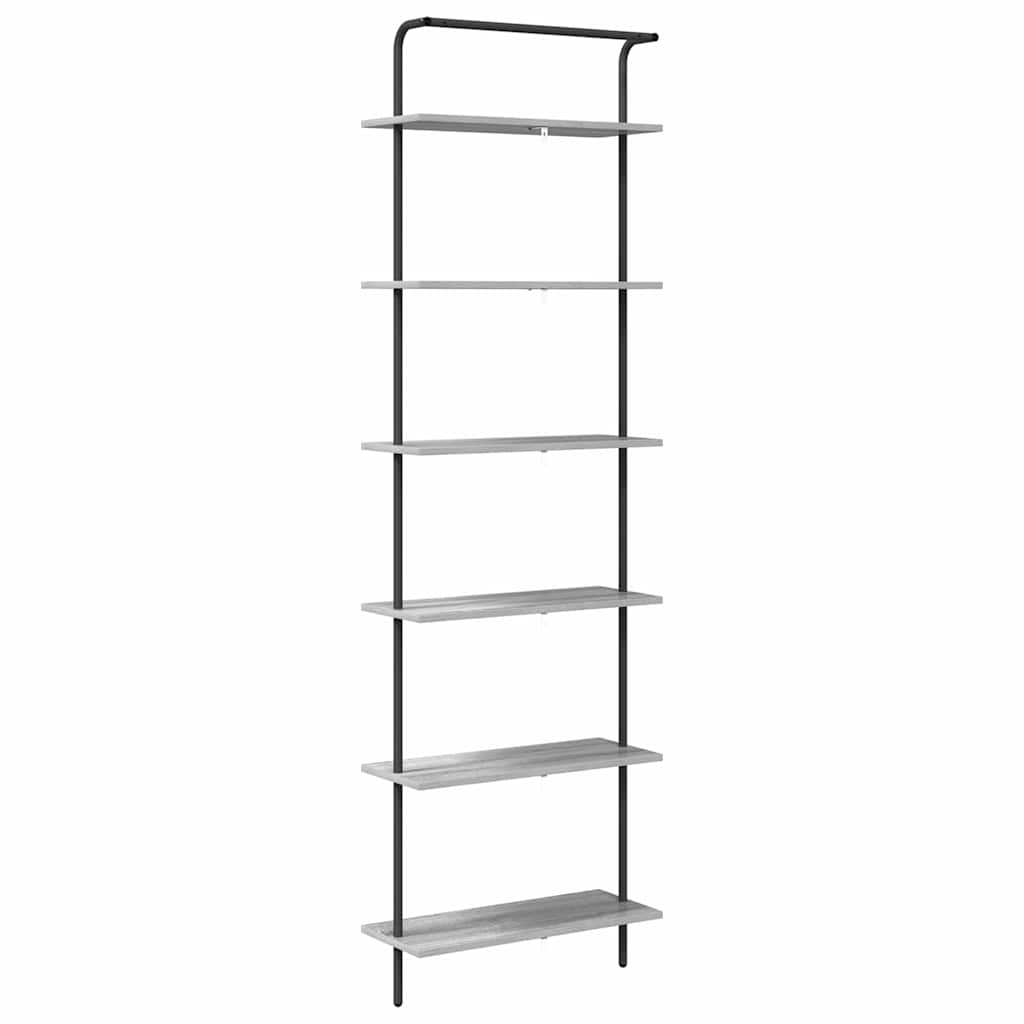 vidaXL Półka na książki Szary Sonoma 60 x 24 x 203 cm
