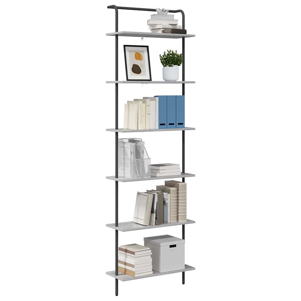 vidaXL Półka na książki Szary Sonoma 60 x 24 x 203 cm