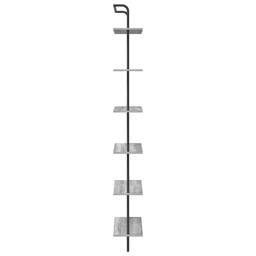 vidaXL Półka na książki Szary Sonoma 60 x 24 x 203 cm