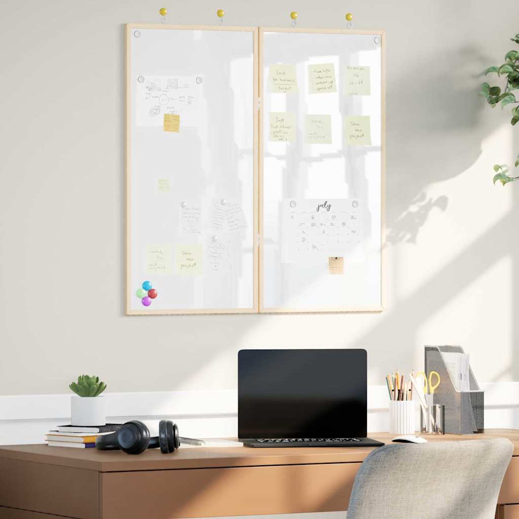 vidaXL Tablica informacyjna Biały 80 x 80 x 1.4 cm Lite drewno sosnowe