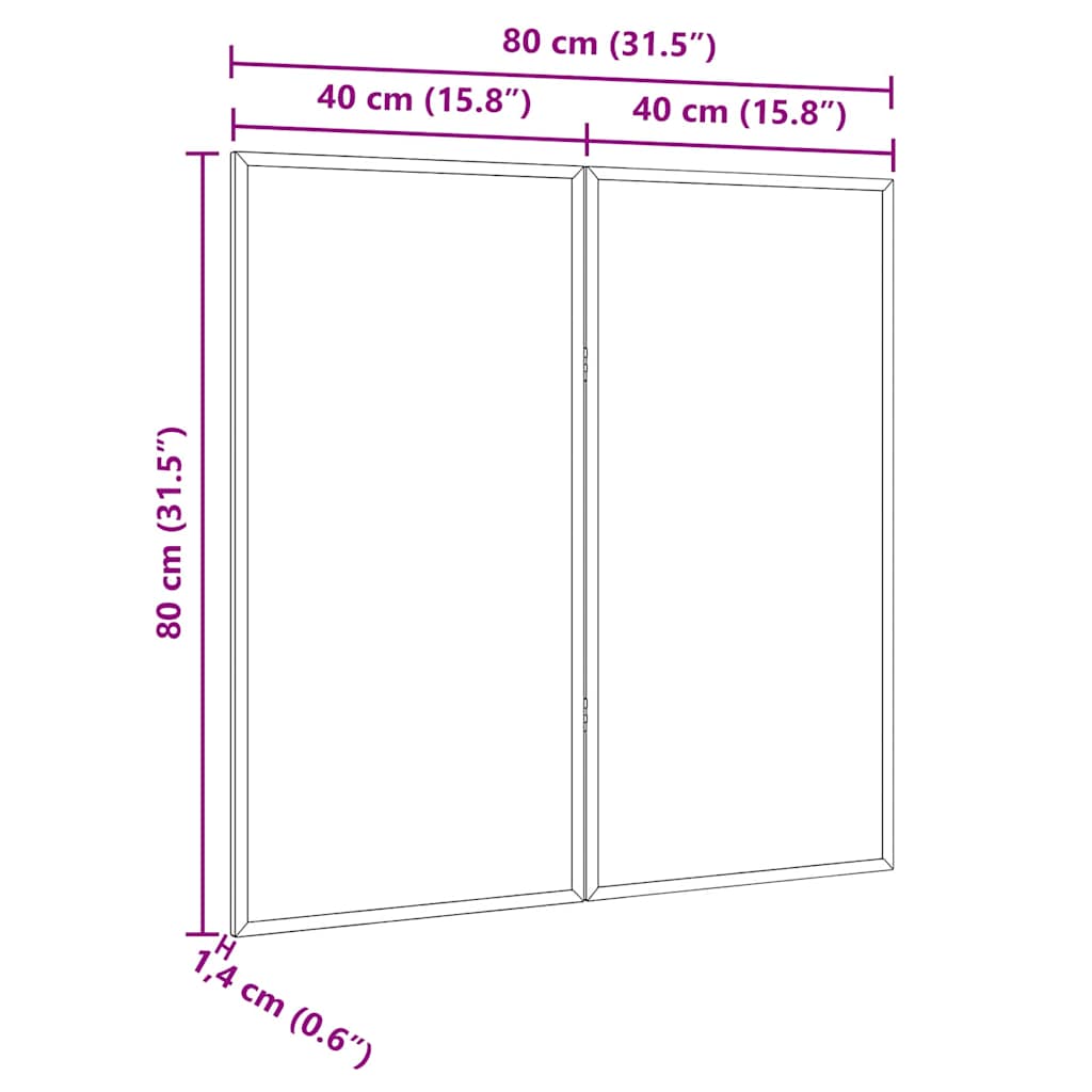 vidaXL Tablica informacyjna Czarny 80 x 80 x 1.4 cm