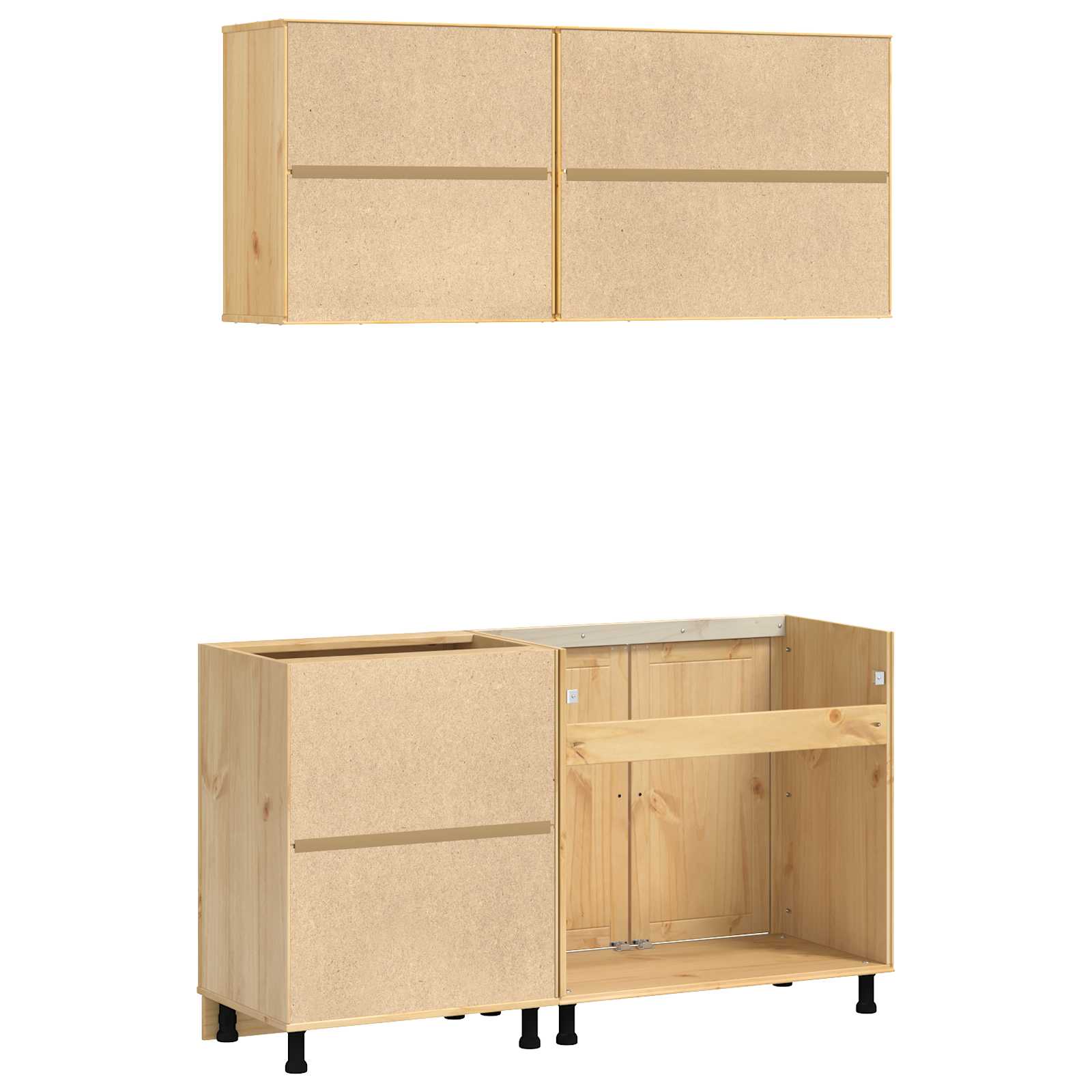 vidaXL Szafkowy z półką SKI 4 pcs Miodowy Brąz Lite drewno sosnowe
