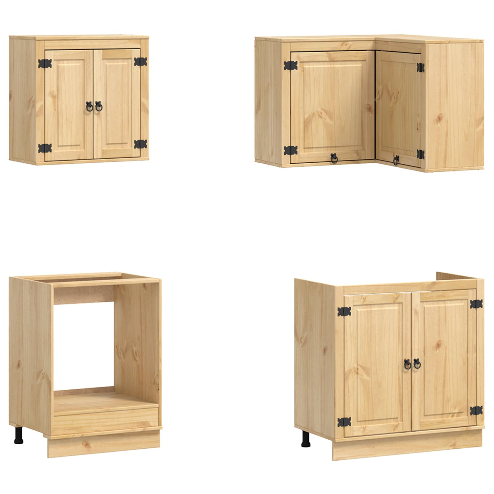 vidaXL Szafkowy z półką SKI 8 pcs Miodowy Brąz Lite drewno sosnowe