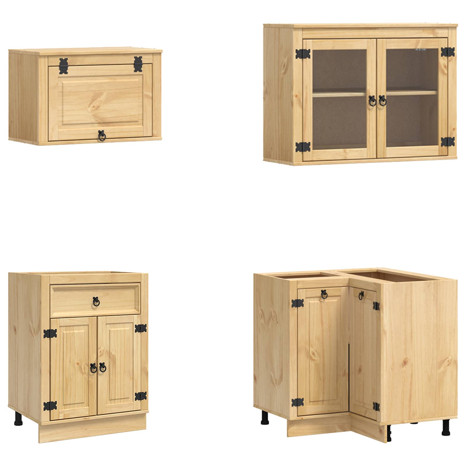 vidaXL Szafkowy z półką SKI 8 pcs Miodowy Brąz Lite drewno sosnowe