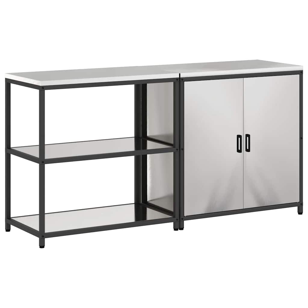 vidaXL Zestaw do przechowywania w kuchni HATTEM 2 pcs srebrny