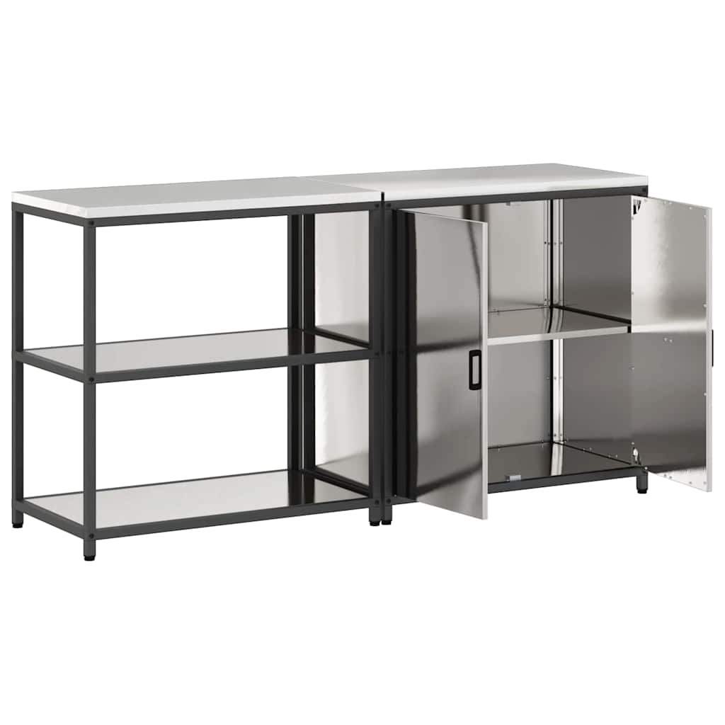 vidaXL Zestaw do przechowywania w kuchni HATTEM 2 pcs srebrny