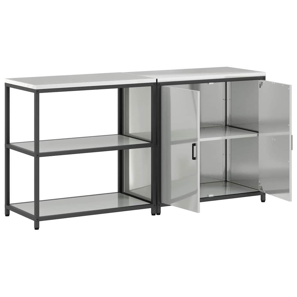 vidaXL Zestaw do przechowywania w kuchni HATTEM 2 pcs srebrny