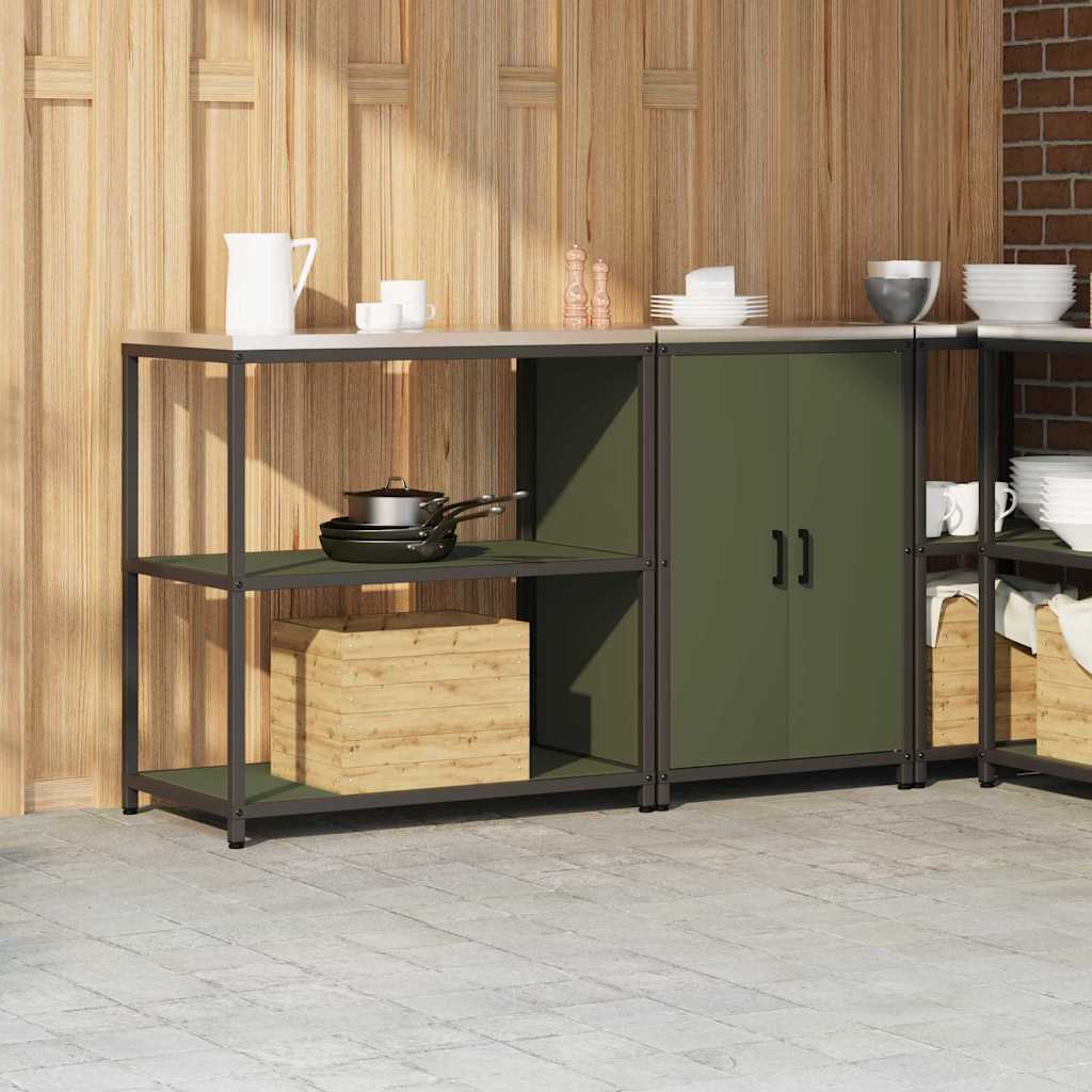 vidaXL Zestaw do przechowywania w kuchni HATTEM 2 pcs Oliwkowy zielony