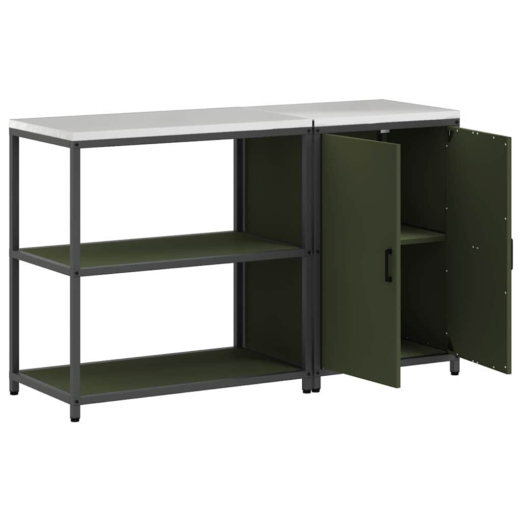 vidaXL Zestaw do przechowywania w kuchni HATTEM 2 pcs Oliwkowy zielony