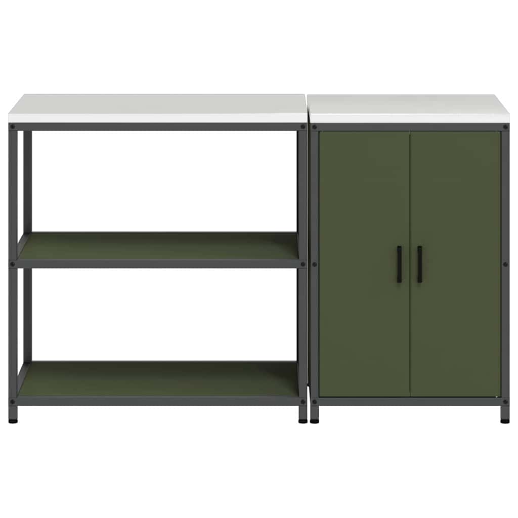 vidaXL Zestaw do przechowywania w kuchni HATTEM 2 pcs Oliwkowy zielony