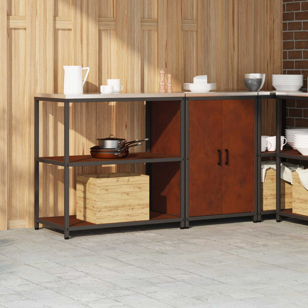 vidaXL Zestaw do przechowywania w kuchni HATTEM 2 pcs Rdzawy Stal