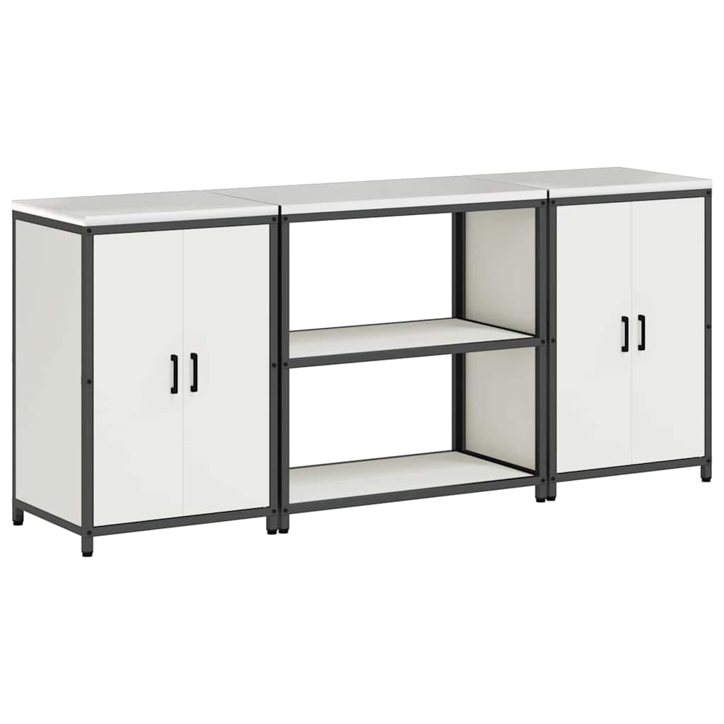vidaXL Zestaw do przechowywania w kuchni HATTEM 3 pcs Biały