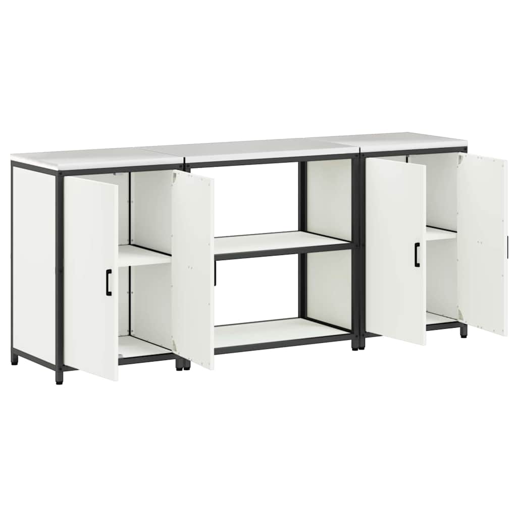 vidaXL Zestaw do przechowywania w kuchni HATTEM 3 pcs Biały