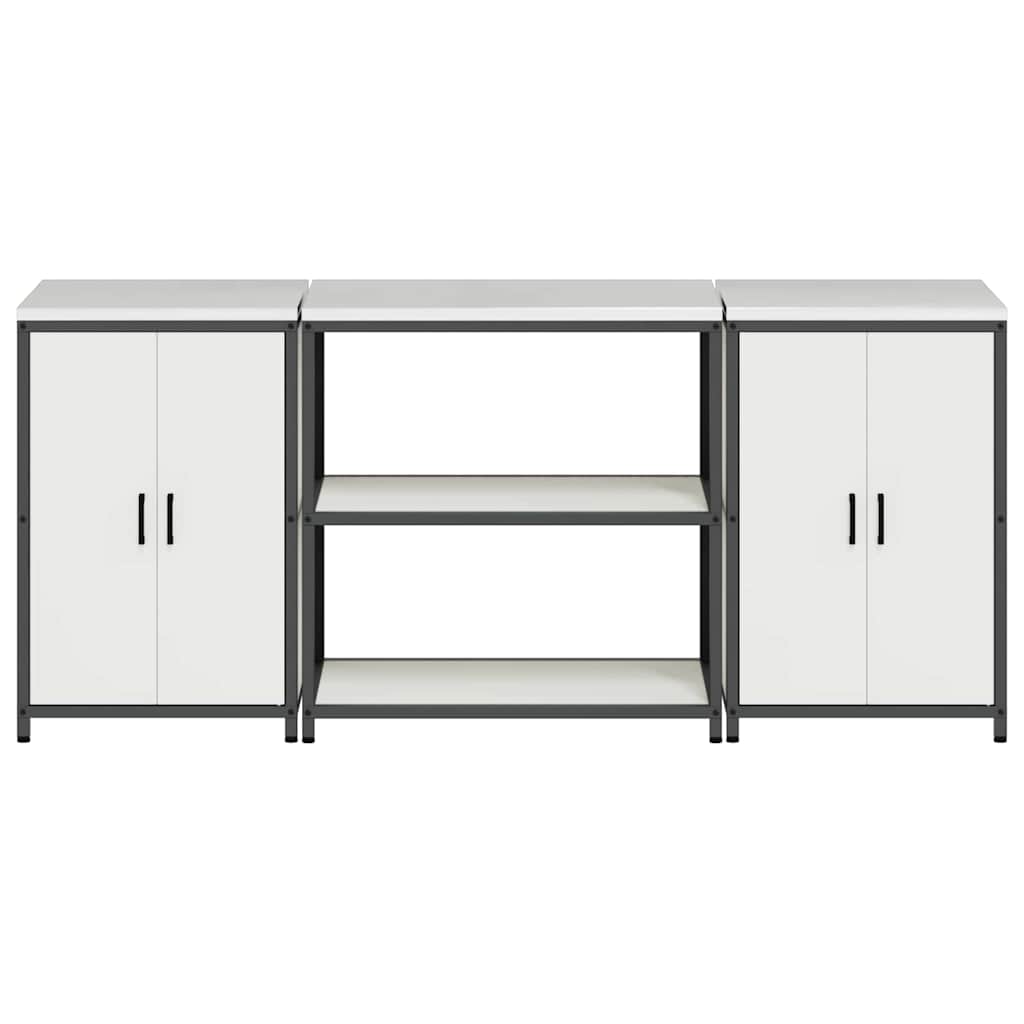 vidaXL Zestaw do przechowywania w kuchni HATTEM 3 pcs Biały