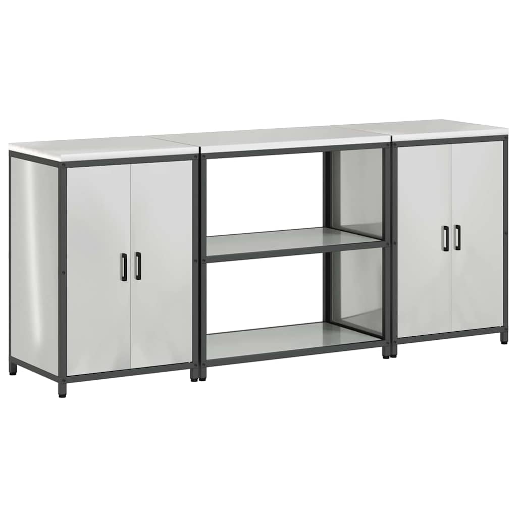 vidaXL Zestaw do przechowywania w kuchni HATTEM 3 pcs srebrny