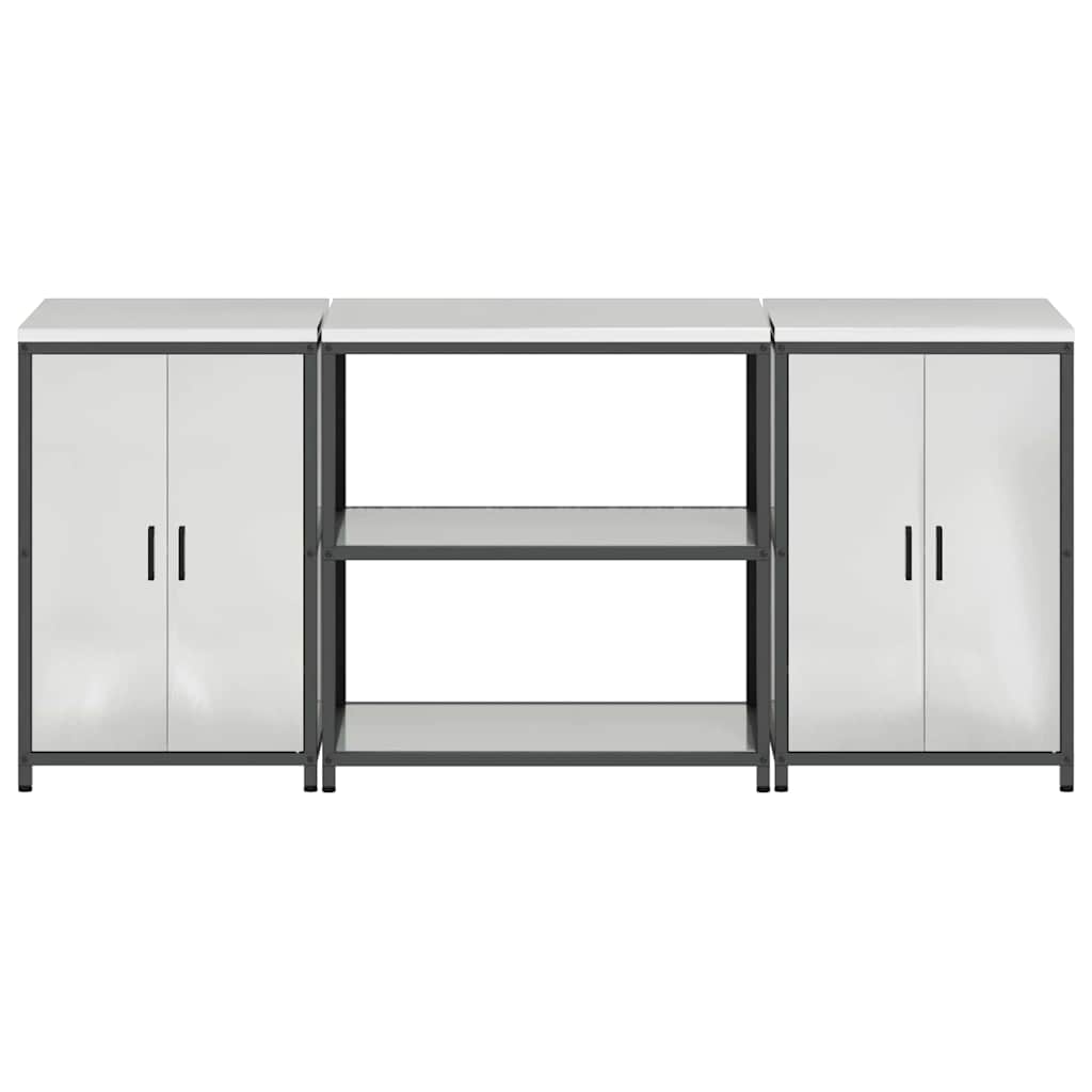 vidaXL Zestaw do przechowywania w kuchni HATTEM 3 pcs srebrny