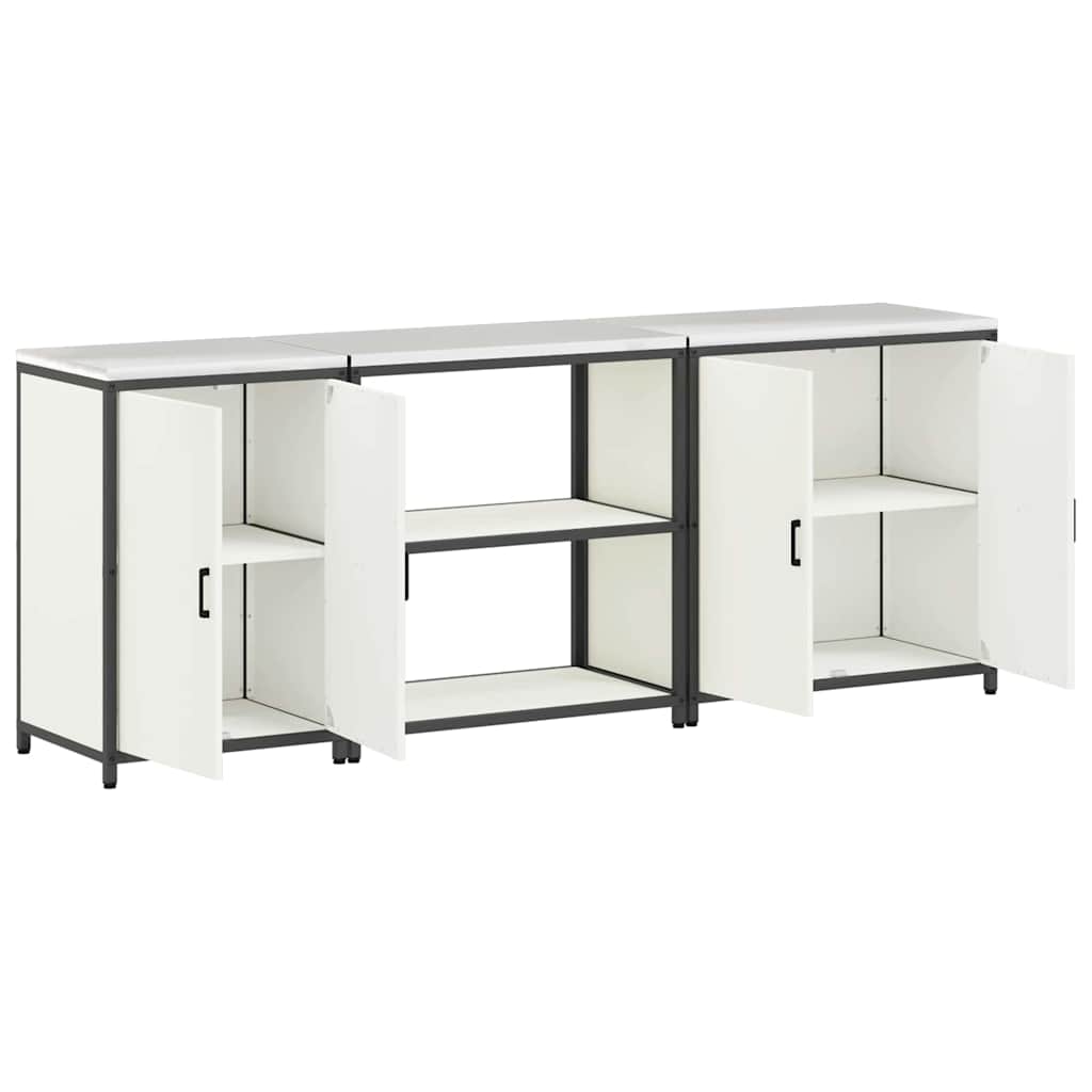 vidaXL Zestaw do przechowywania w kuchni HATTEM 3 pcs Biały