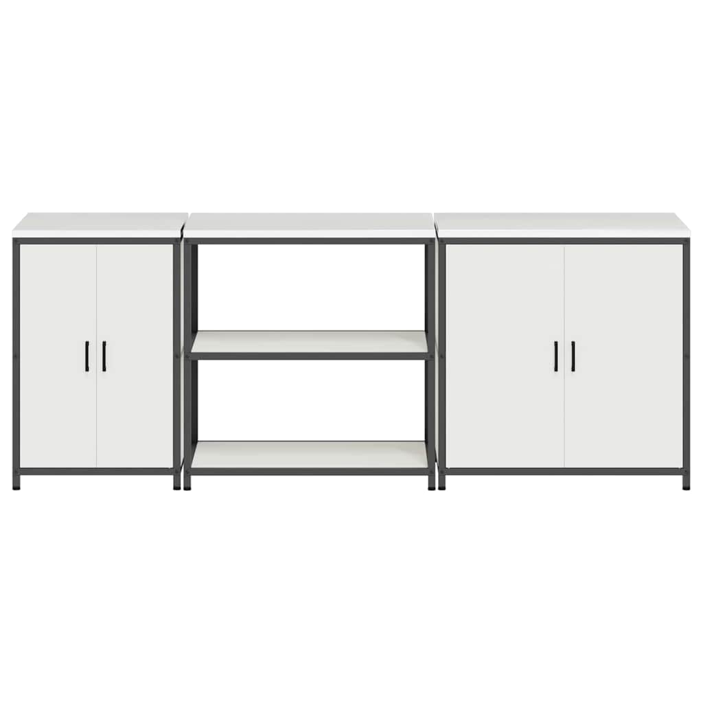 vidaXL Zestaw do przechowywania w kuchni HATTEM 3 pcs Biały