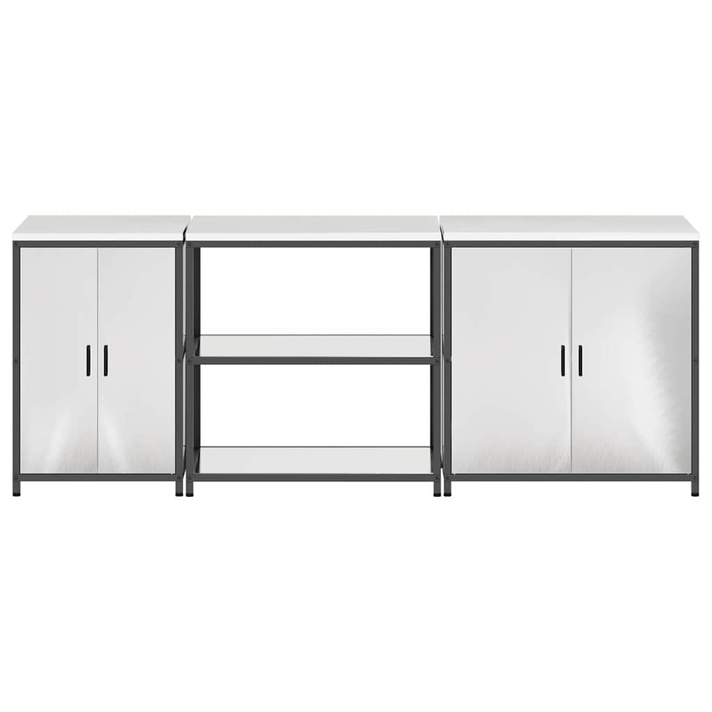 vidaXL Zestaw do przechowywania w kuchni HATTEM 3 pcs srebrny