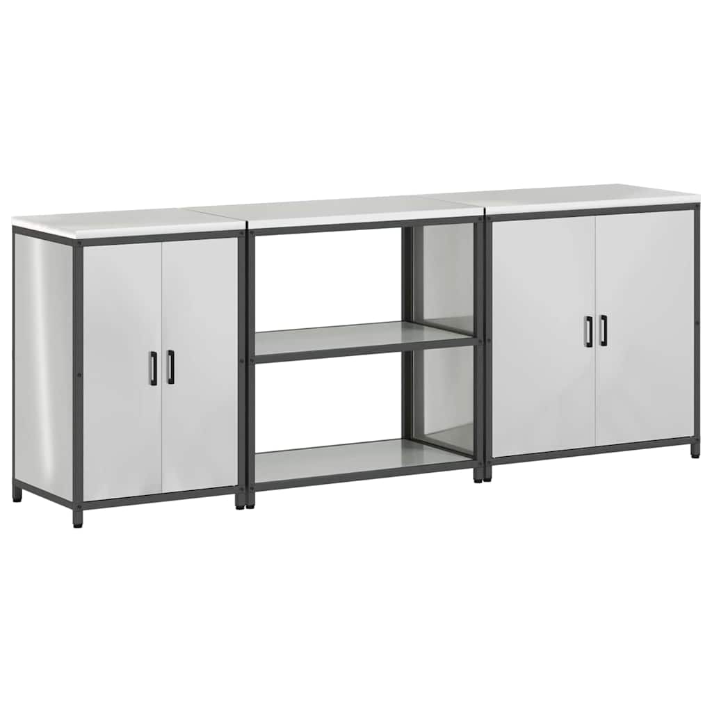 vidaXL Zestaw do przechowywania w kuchni HATTEM 3 pcs srebrny