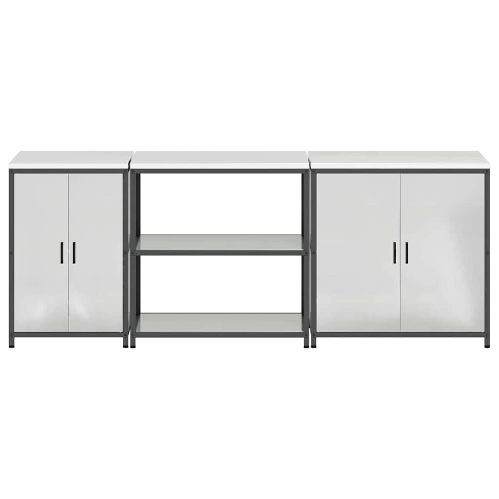 vidaXL Zestaw do przechowywania w kuchni HATTEM 3 pcs srebrny