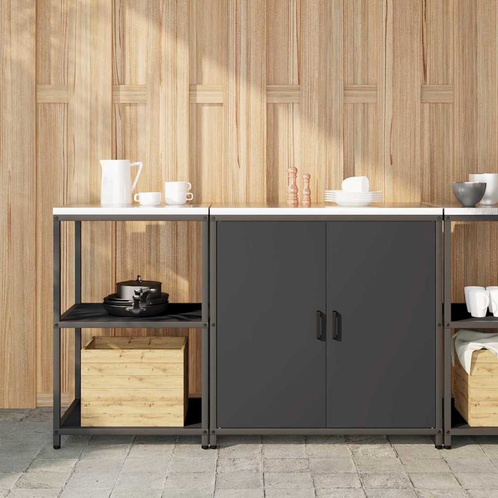 vidaXL Zestaw do przechowywania w kuchni HATTEM 2 pcs Czarny