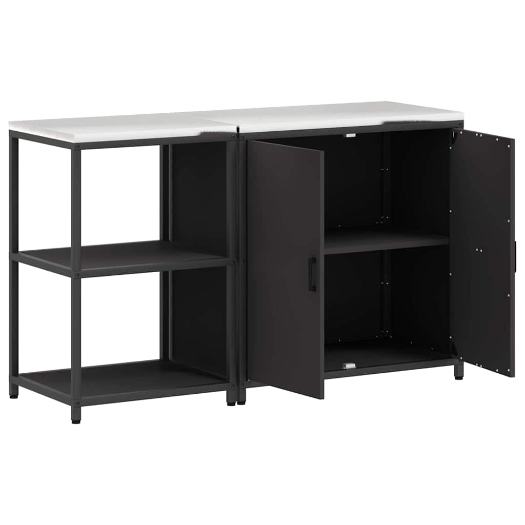 vidaXL Zestaw do przechowywania w kuchni HATTEM 2 pcs Czarny