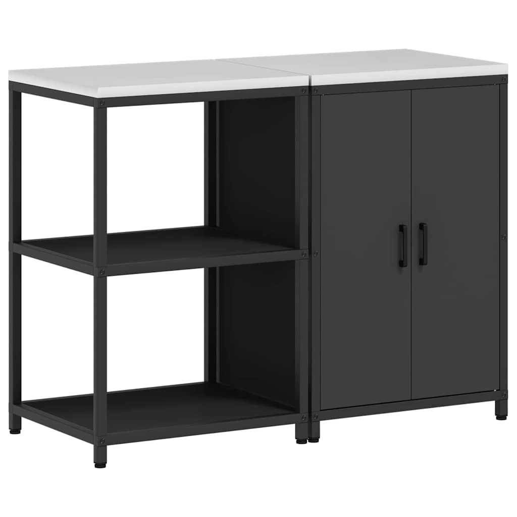 vidaXL Zestaw do przechowywania w kuchni HATTEM 2 pcs Czarny
