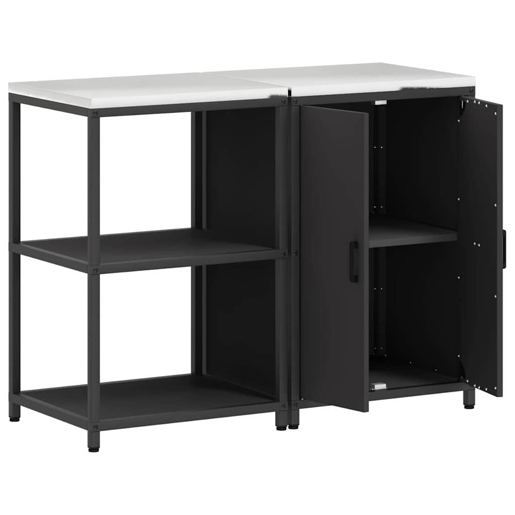 vidaXL Zestaw do przechowywania w kuchni HATTEM 2 pcs Czarny