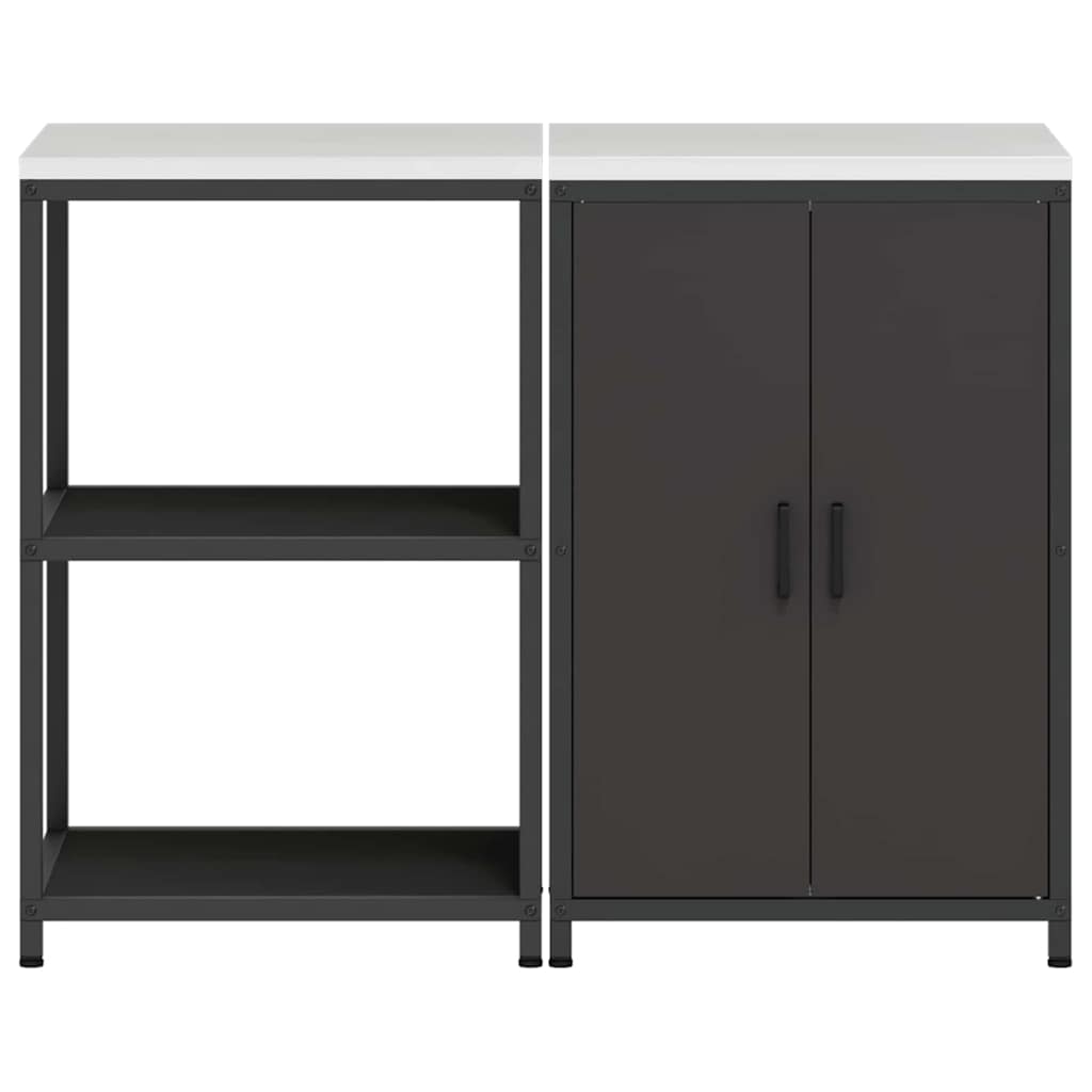 vidaXL Zestaw do przechowywania w kuchni HATTEM 2 pcs Czarny