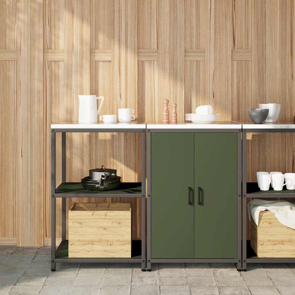vidaXL Zestaw do przechowywania w kuchni HATTEM 2 pcs Oliwkowy zielony