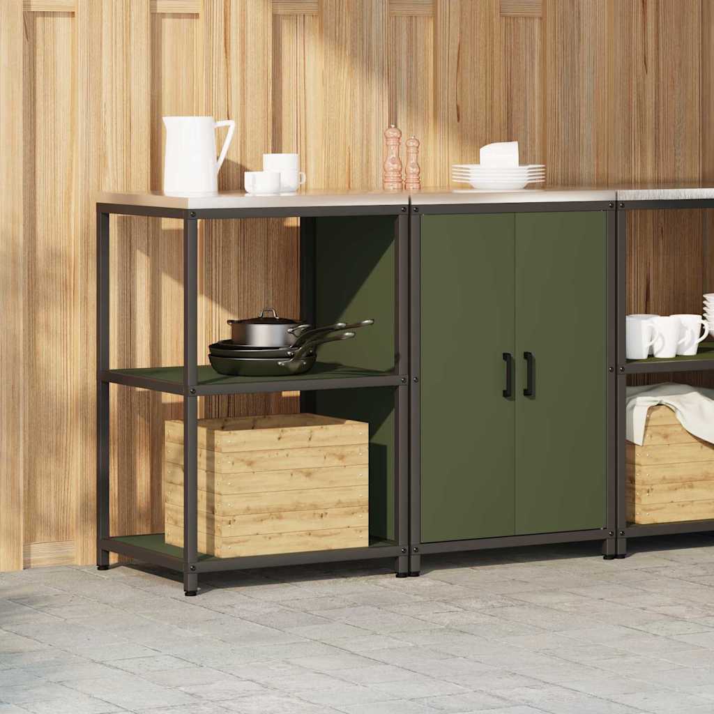 vidaXL Zestaw do przechowywania w kuchni HATTEM 2 pcs Oliwkowy zielony