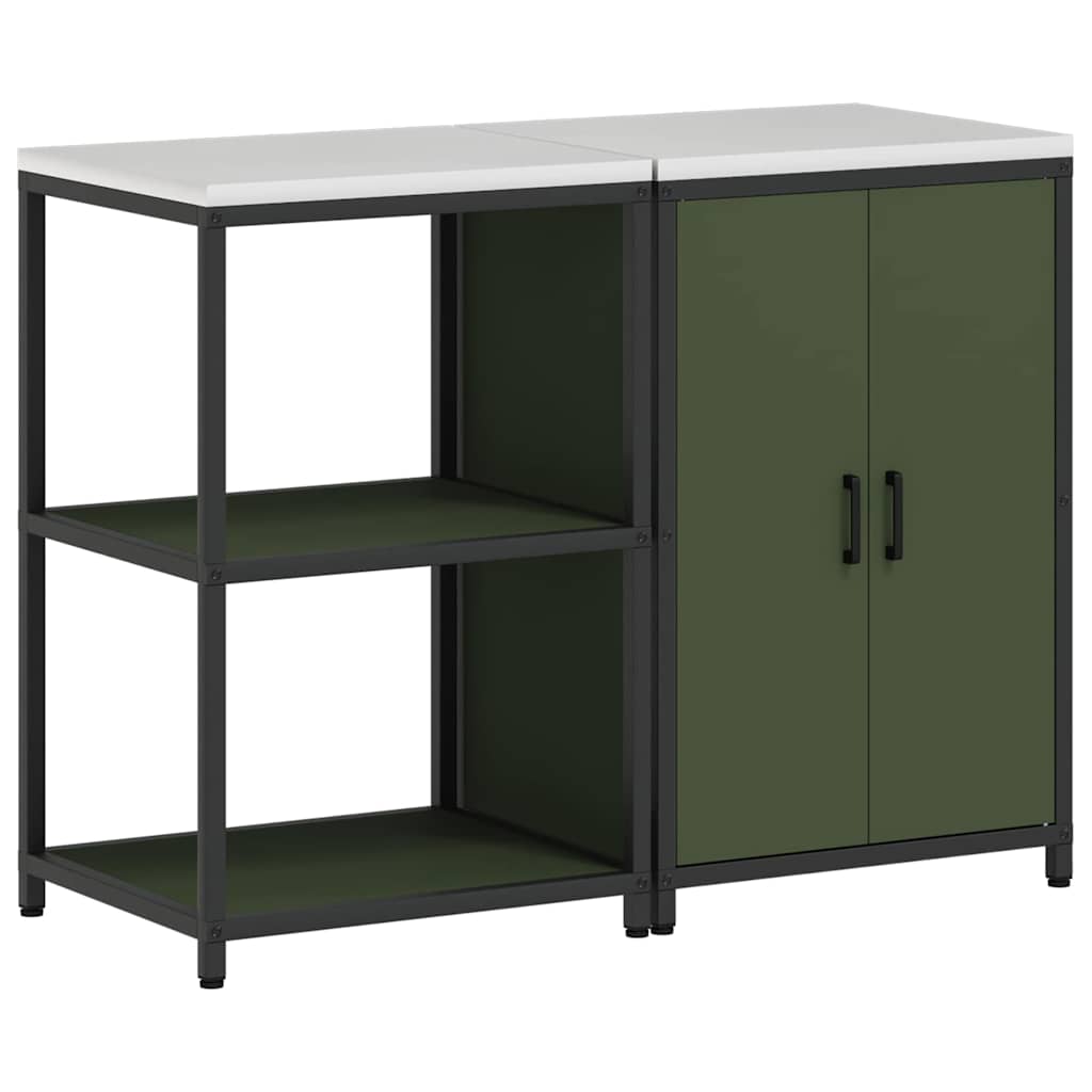 vidaXL Zestaw do przechowywania w kuchni HATTEM 2 pcs Oliwkowy zielony