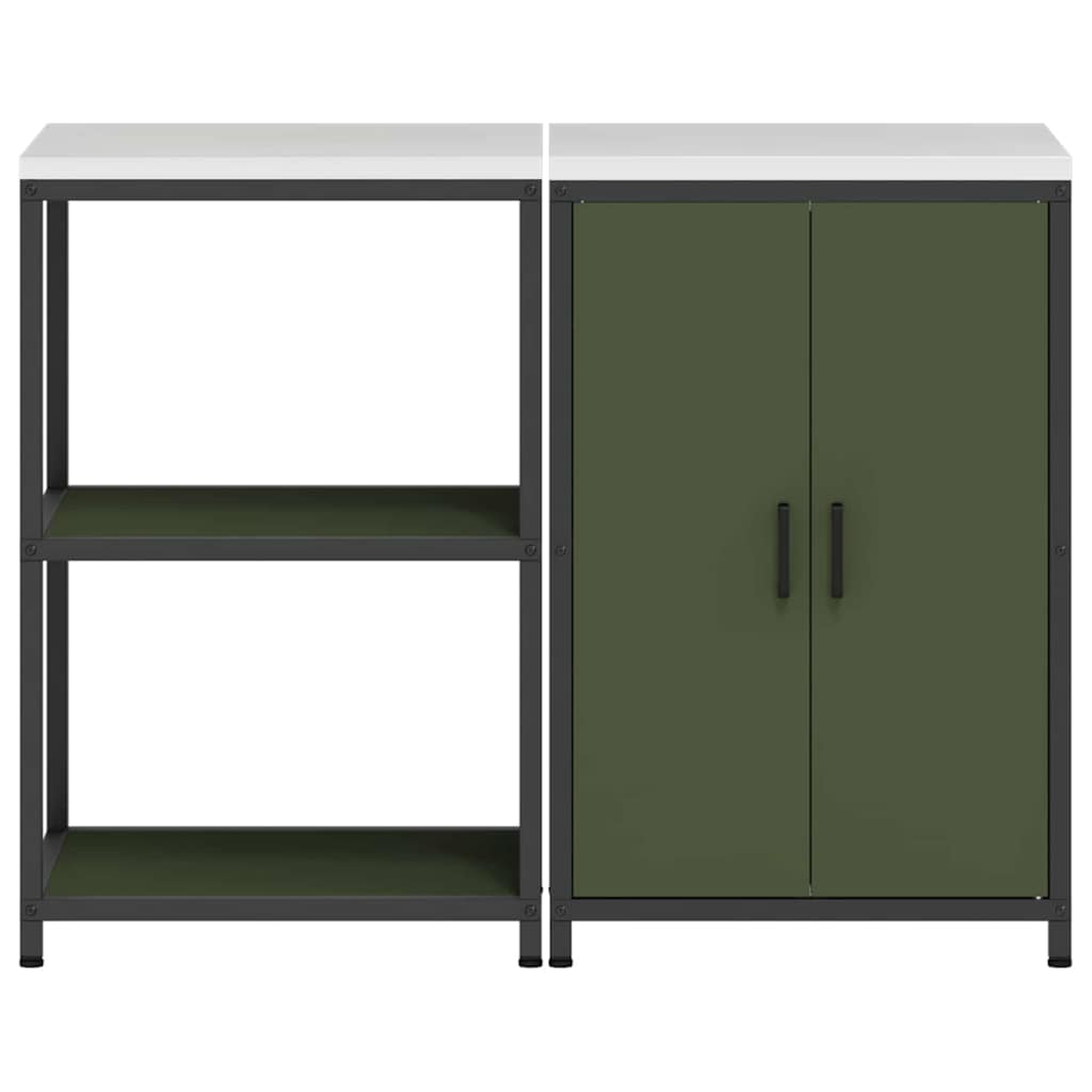 vidaXL Zestaw do przechowywania w kuchni HATTEM 2 pcs Oliwkowy zielony
