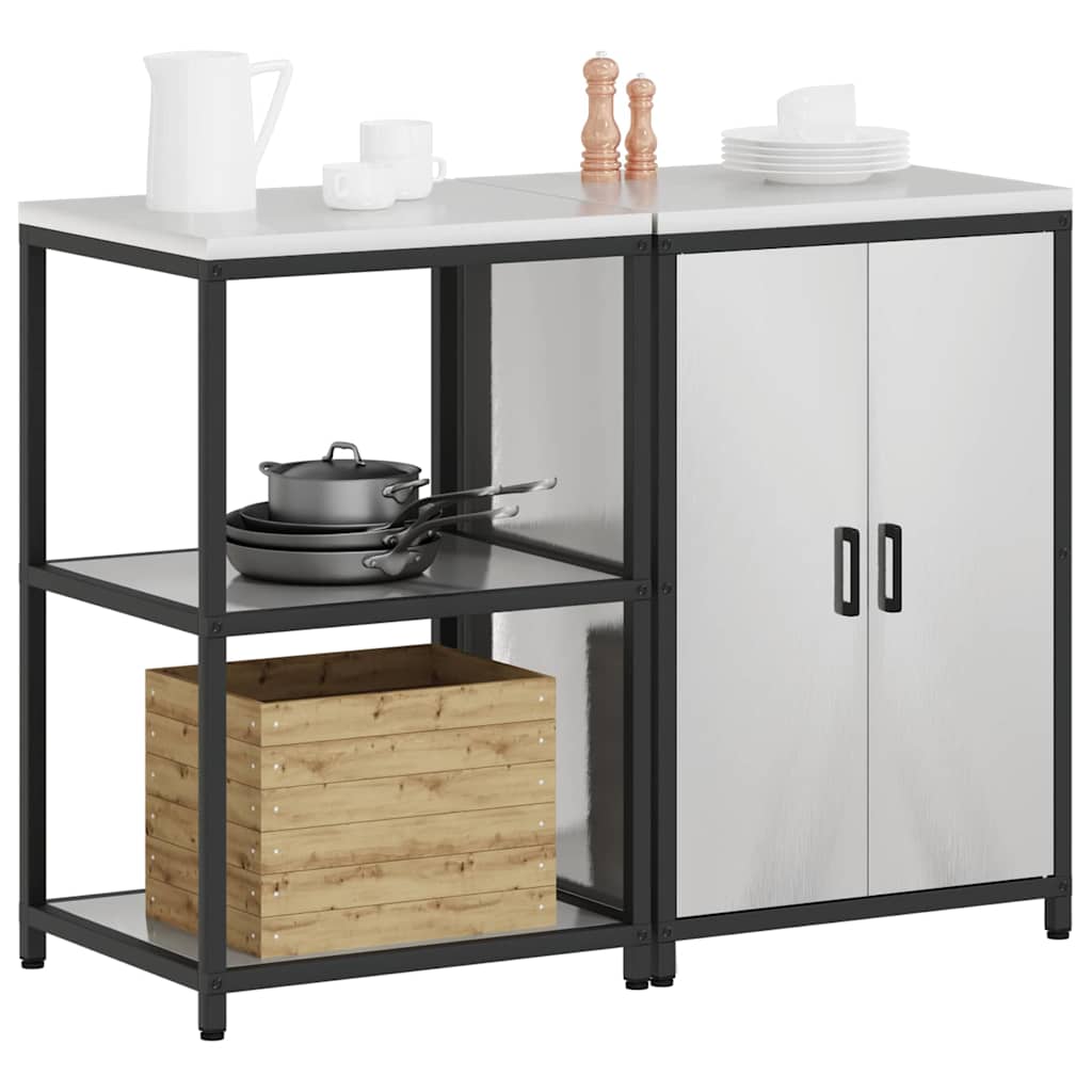 vidaXL Zestaw do przechowywania w kuchni HATTEM 2 pcs srebrny