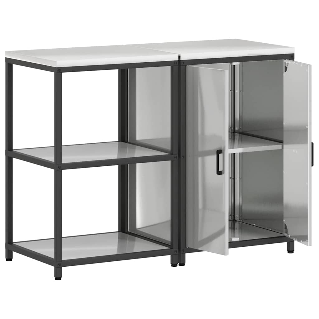 vidaXL Zestaw do przechowywania w kuchni HATTEM 2 pcs srebrny