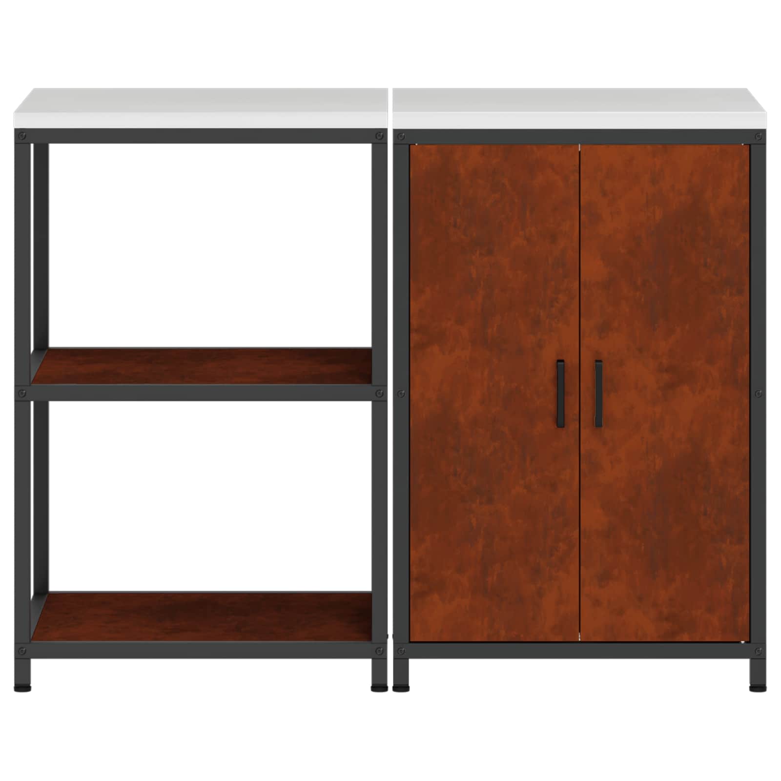 vidaXL Zestaw do przechowywania w kuchni HATTEM 2 pcs Rdzawy Stal
