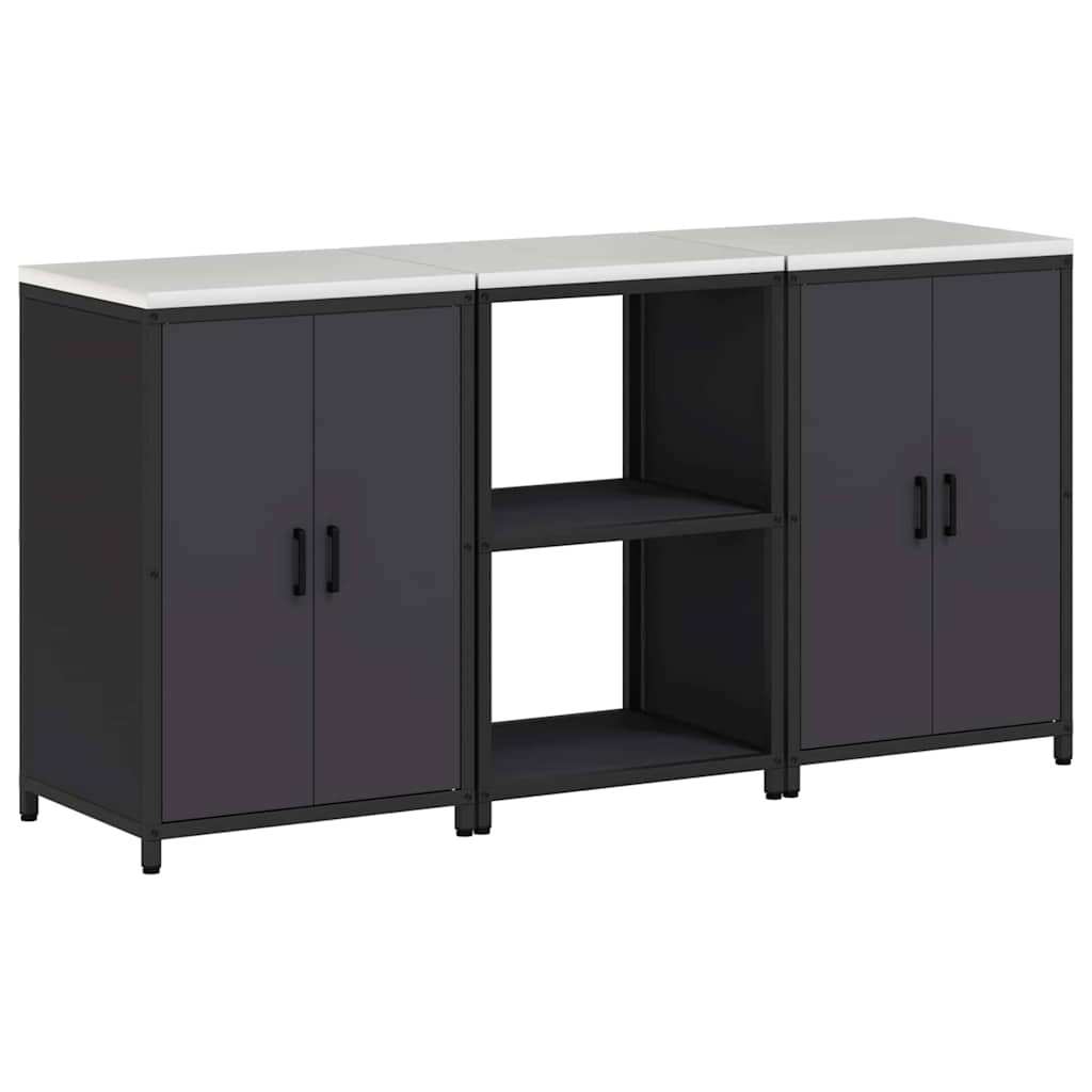 vidaXL Zestaw do przechowywania w kuchni HATTEM 3 pcs Czarny